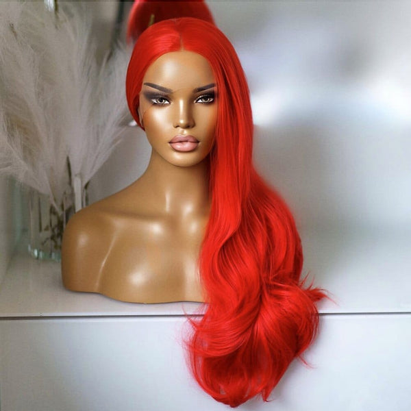 Stylonic Fashion Boutique Synthetic Lace Front Candy Apple Red Wig