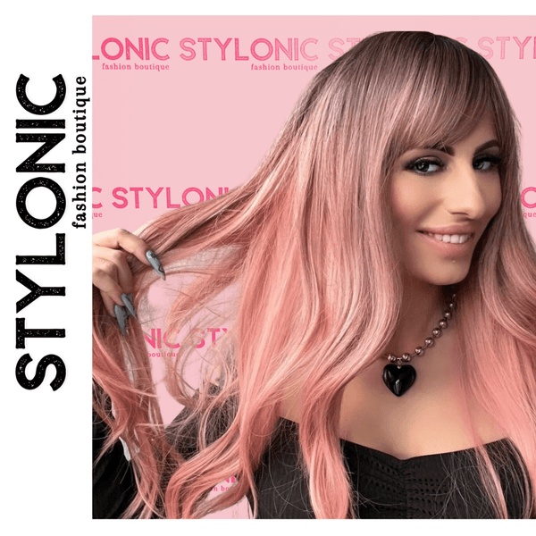 Stylonic Fashion Boutique Synthetic Wig Synthetic Pink Ombre Long Wavy Wig Synthetic Pink Ombre Long Wavy Wig - Stylonic Wigs