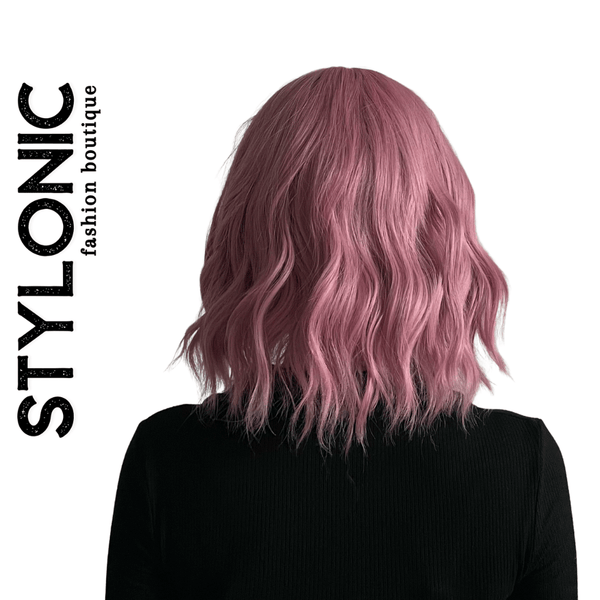 Stylonic Fashion Boutique Synthetic Short Pink Wave Wigs