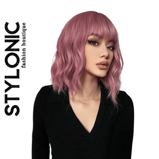 Stylonic Fashion Boutique Synthetic Wig Synthetic Short Pink Wave Wigs Synthetic Short Pink Wave Wigs - Stylonic Wigs