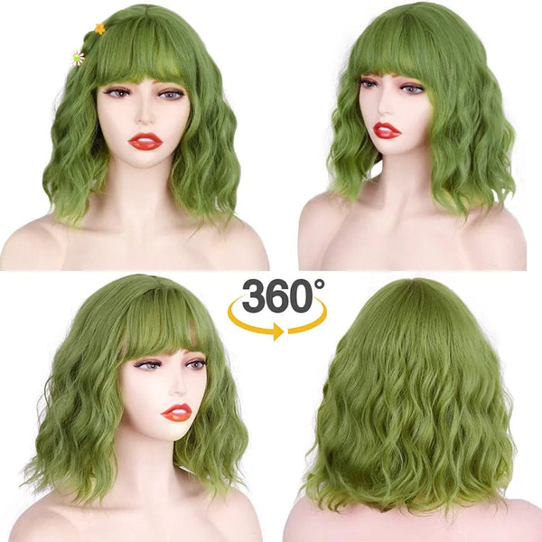 Stylonic Fashion Boutique 1B/27HL / CN / 14inches Synthetic Wig Green Cosplay Wig