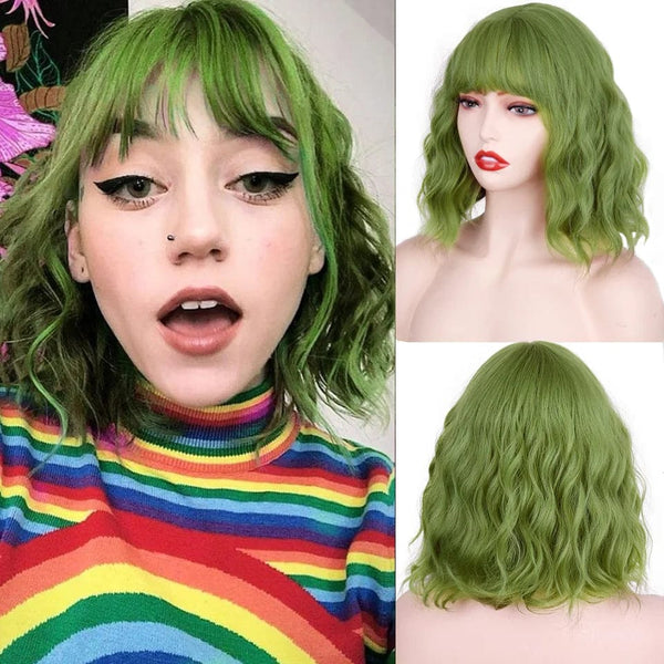 Stylonic Fashion Boutique 1B/27HL / CN / 14inches Synthetic Wig Green Cosplay Wig