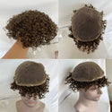 Stylonic Fashion Boutique Toupee for Men Small Curly 100% Human Hair Brown