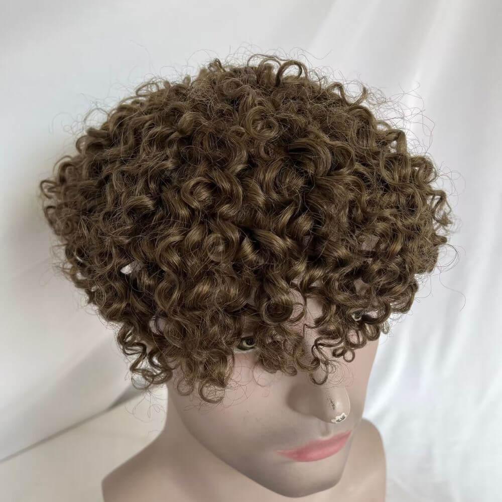 Brown Curly Toupee