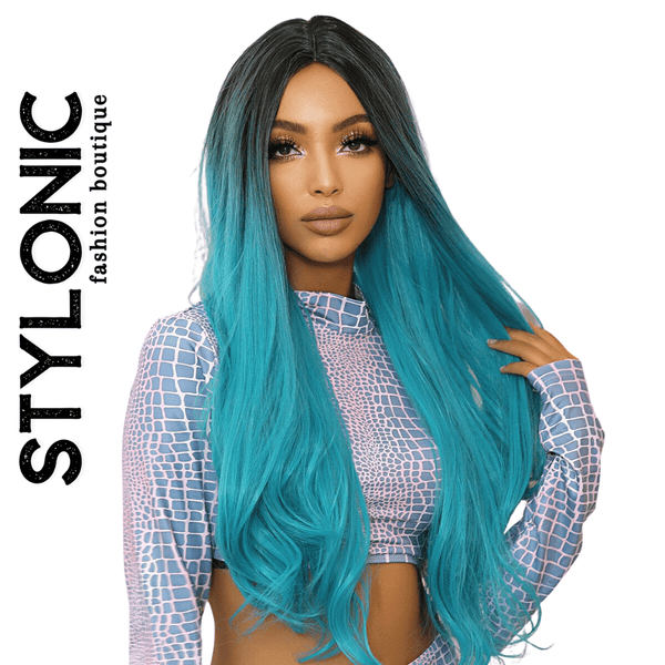 Stylonic Fashion Boutique Synthetic Wig Turquoise Blue Wig Turquoise Blue Wig | Blue Wigs | Stylonic Fashion Boutique
