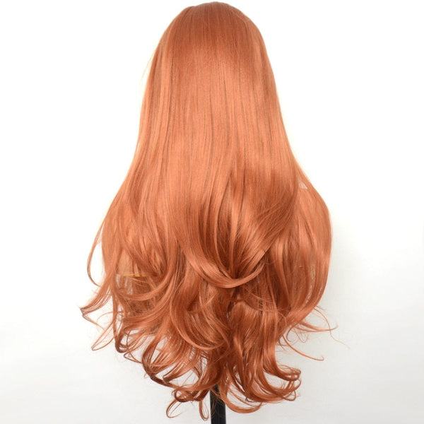 Stylonic Fashion Boutique 1 PC / 150% / China | 22inches Voguebeauty Ginger Orange Synthetic Lace Front Wig Wave Heat Resistant Fiber Natural Hairline Cosplay For Women
