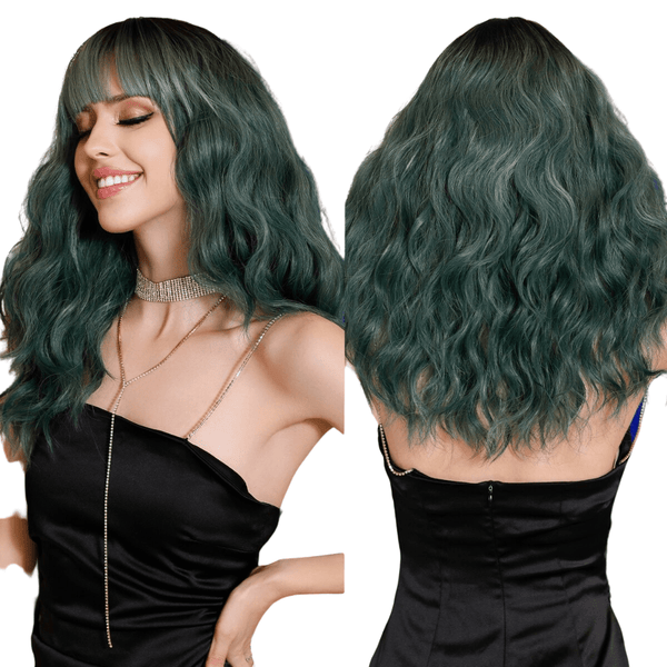 Stylonic Fashion Boutique Synthetic Wig Wavy Green Wig Wigs - Wavy Green Wig | Stylonic Fashion Boutique