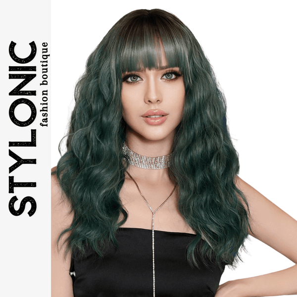 Stylonic Fashion Boutique Synthetic Wig Wavy Green Wig Wigs - Wavy Green Wig | Stylonic Fashion Boutique