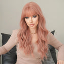Pink Wig with Bangs