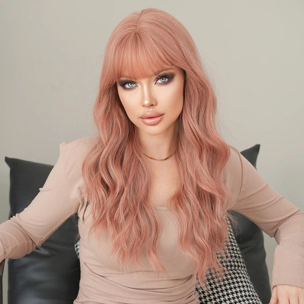 Pink Wig with Bangs