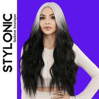 Stylonic Fashion Boutique Synthetic Wig White and Black Wig Wigs - White and Black Wig | Stylonic Fashion Boutique