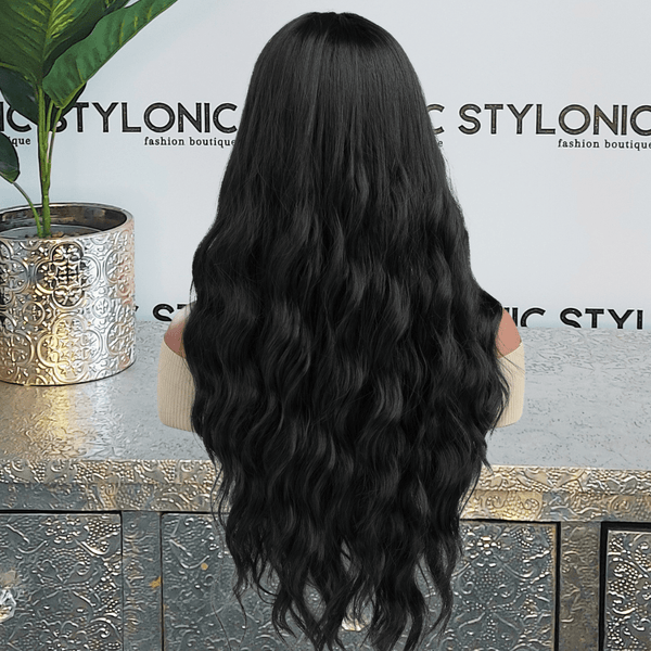 Stylonic Fashion Boutique Wig Black Long Wavy Synthetic Wig Wig Black Long Wavy Synthetic Wig - Stylonic Wigs