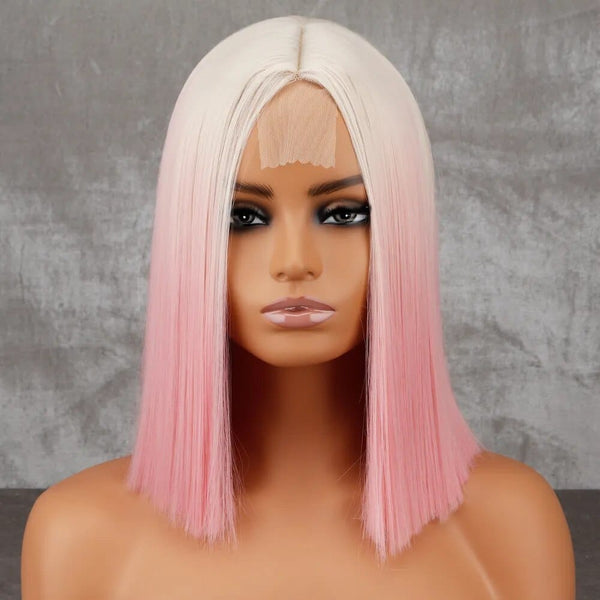 Stylonic Fashion Boutique Synthetic Wig Wig Pink - Short Blonde Ombre Pink Wig Pink - Short Blonde Ombre Pink - Stylonic Wigs