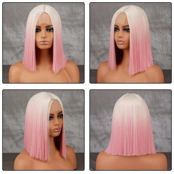 Stylonic Fashion Boutique Rfen-613 / China Wig Pink - Short Blonde Ombre Pink
