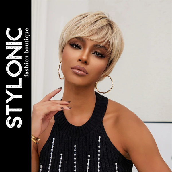 Stylonic Fashion Boutique Human Hair Wig Wigs Short Blonde Wigs Short Blonde - Stylonic Wigs