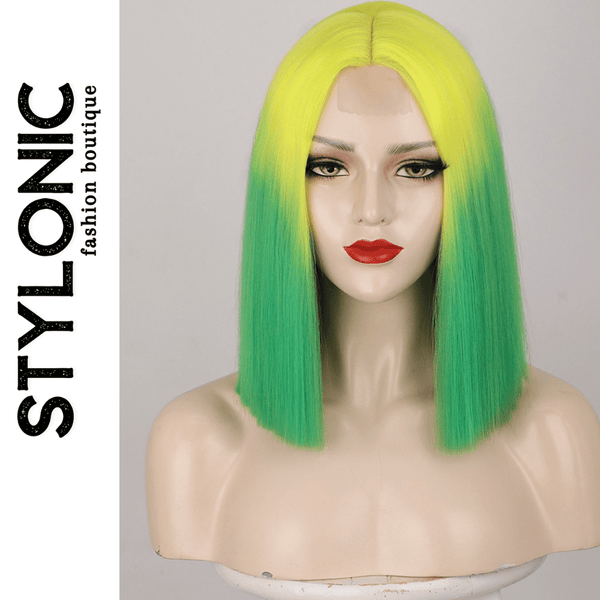 Stylonic Fashion Boutique Synthetic Wig Yellow and Green Wig Yellow and Green Wig - Stylonic