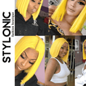 Stylonic Fashion Boutique Synthetic Wig 2C / 12inches Yellow Cosplay Wig Yellow Cosplay Wig - Stylonic